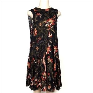 Free people Intimately black floral mini dress - SMALL